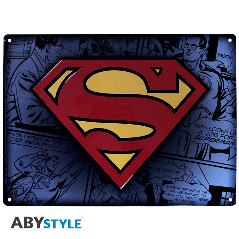 Plaque métallique - Superman - Logo