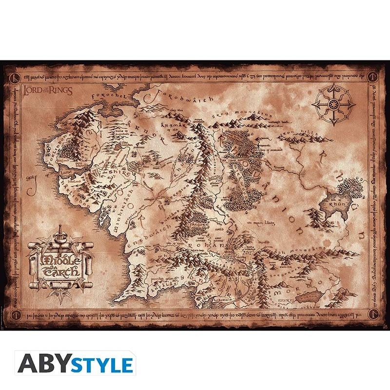 Poster - Gerollt und mit Folie versehen - Der Herr der Ringe - Karte
