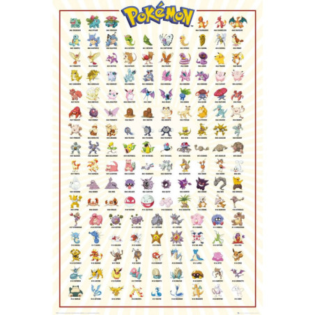 Poster - Arrotolato e termoretraibile - Pokemon - Pokemon Kanto 151