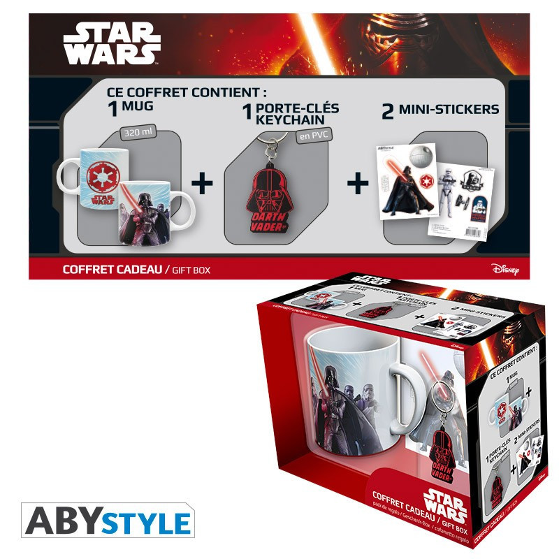 Set - Star Wars - Gift Pack - Mug + Keychain PVC + Sticker - Dart Fener