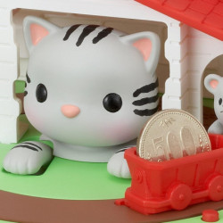Sparschwein - Manekineko - graue Katze