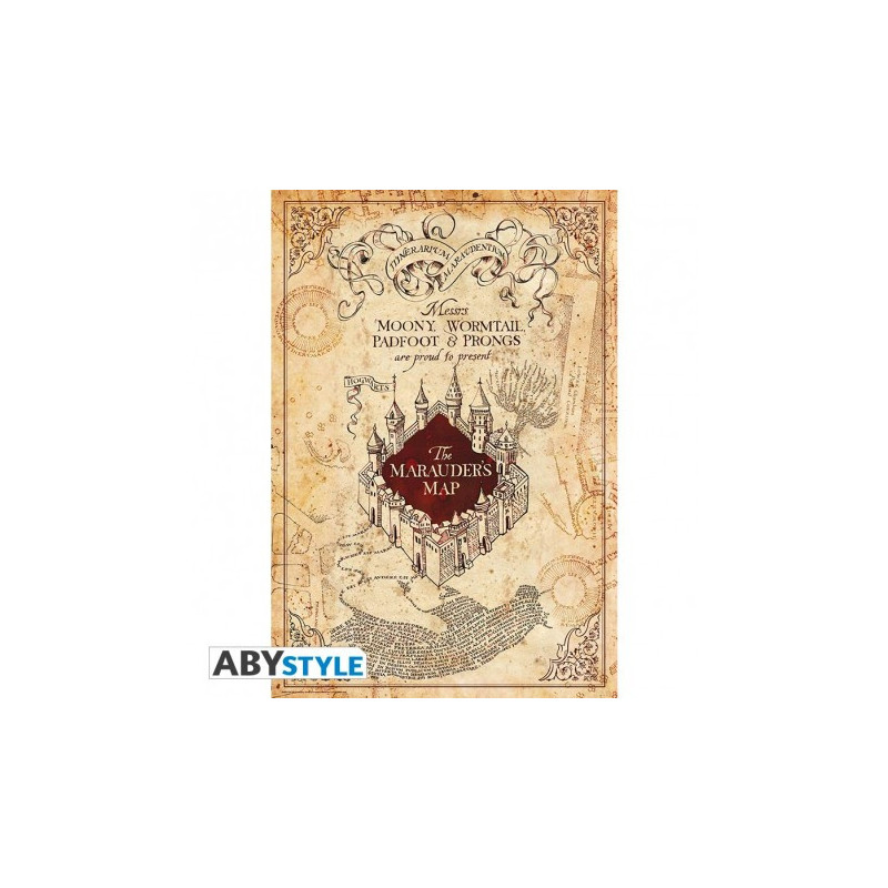 Poster - Gerollt und mit Folie versehen - Harry Potter - Karte des Rumtreibers