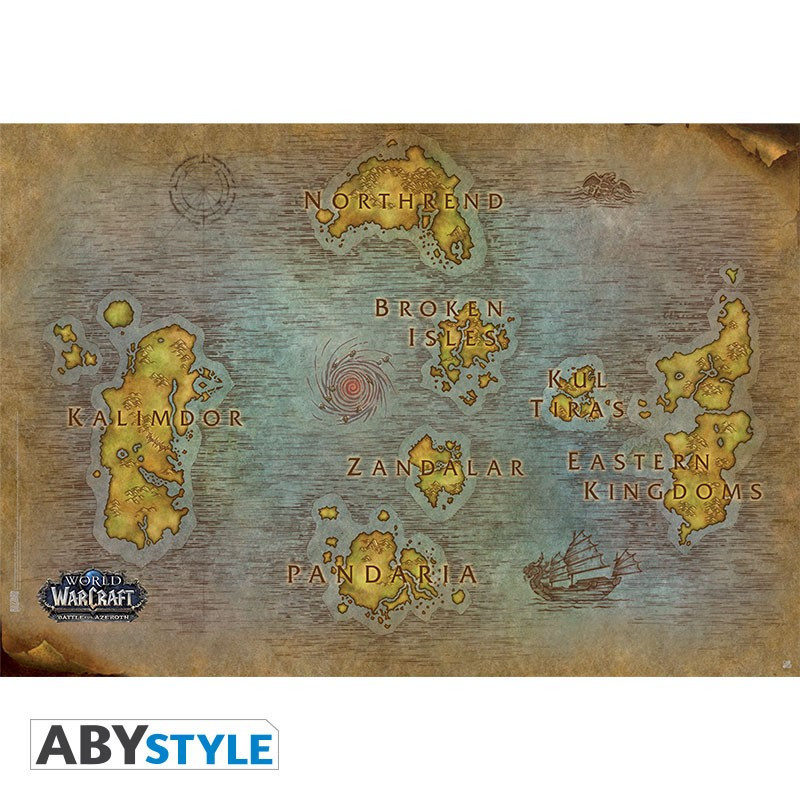 Poster - Arrotolato e termoretraibile - World of Warcraft - Mappa