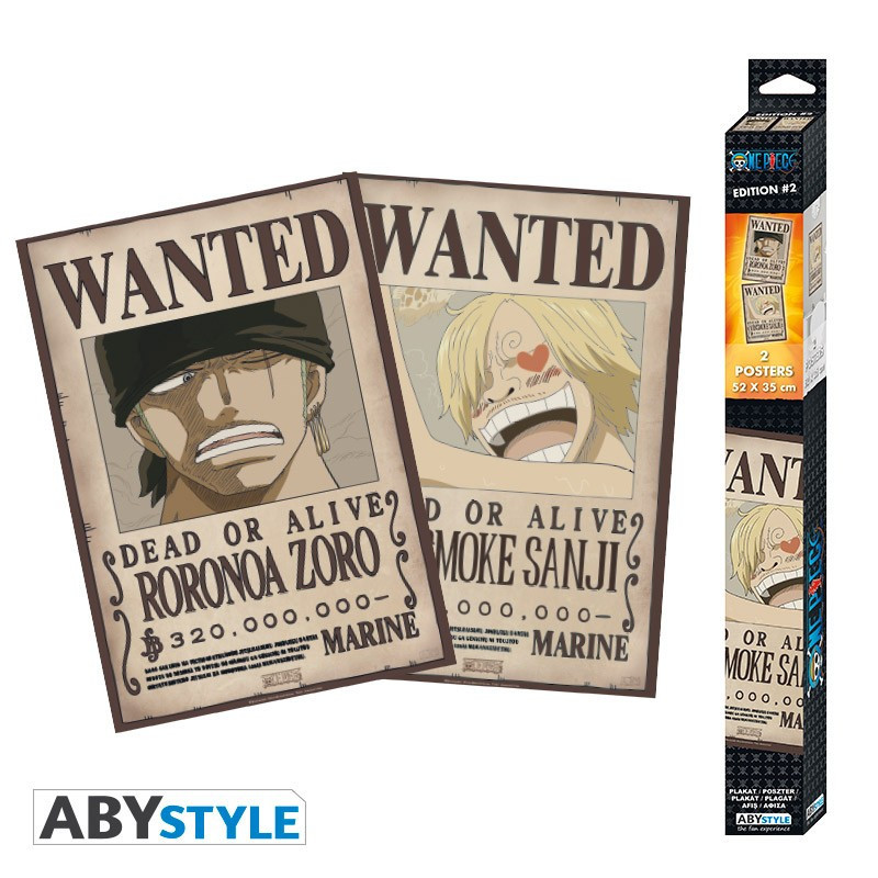 Poster - Confezione da 2 - One Piece - Wanted Zoro & Sanji - Sanji Vinsmoke