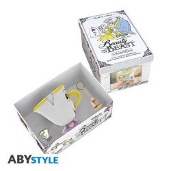 Set - La Bella e la Bestia - Mug 3D + Keychain 3D + Pin's "Zip Rose"