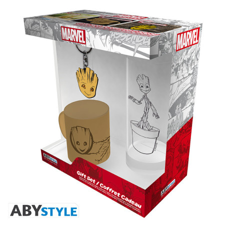 Set - Guardiani della Galassia - Glass 29cl + Keychain + Mini Mug "Groot" - Groot