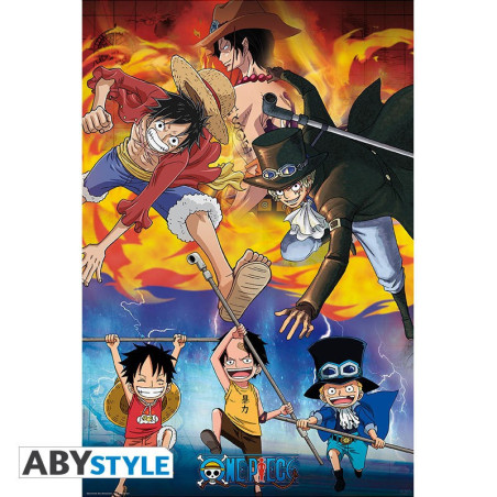 Poster - Arrotolato e termoretraibile - One Piece - Ace, Sabo & Luffy