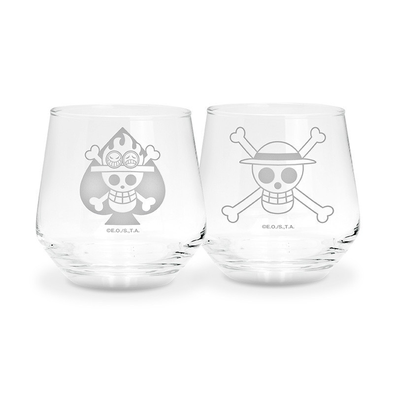 Verre - Pack de 2 - One Piece - Ace & Luffy