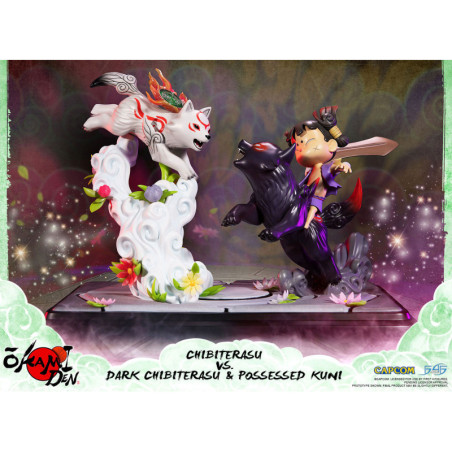 Collector Statue - Okami - Chibiterasu vs Dark Chibiterasu & Possessed Kuni